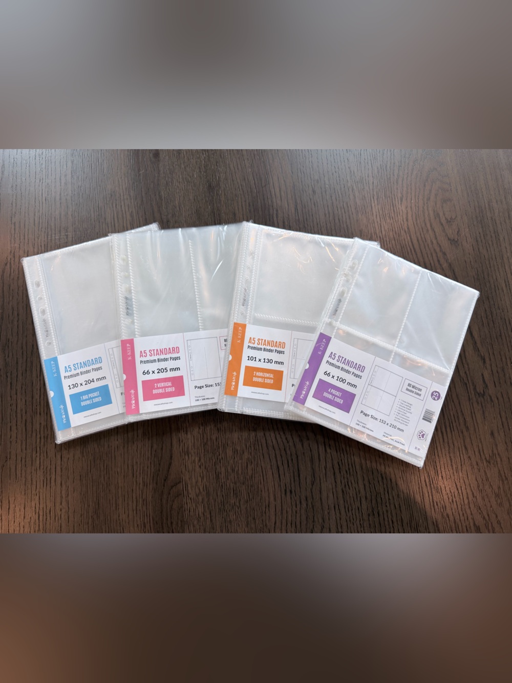 K-Keep Clear Plastic A5 Standard Card Sleeves - Transparent - 4 packs